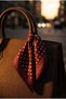 Burgundy Cream Polka Dot Silk Scarf Shawl Bandana Neck Accessory - 5