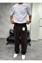 Men's Belt Detailed Linen Baggy Trousers - 2