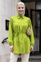 Rope Belted Fat Green Shirt Tunic - 4
