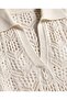 Polo Collar 100% Cotton Sleeveless Openwork Comfortable Fit Knitwear Beach Dress - 3