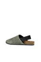 Khaki Suede Women's Flat Sandals - 4