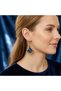 Vintage Design Natural Stone Blue Brass Earrings - Ethnic and Bohemian Design Dangle Earrings for Women