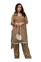 Brown Faux Georgette Top Pent & Dupatta - HRT7152 - Brown-Size:L-40-Inches - 3