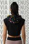 Star Hood Print Zero Sleeve Hooded Women's Sports Crop