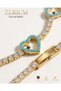 Women's Waterway Steel Bracelet with Turquoise Stone and Heart in Gold Color - 5