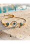 Women's Steel Elevator Bracelet Baguette Evil Eye Beaded Zircon Stone Series - 8