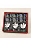 Transparent Leaves Pattern Tea and Coffee Serving Set with Silver Plates - 4