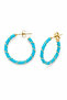 30 mm Turquoise Enamel Hoop Earrings - 3