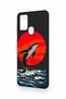 Samsung A21S Compatible Red Sun Whale Pattern Silicone Case - 3