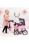 Trendy Doll Pramset in Pink with Black Hood and Pink Bow - 6