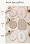 Liana 2-Piece Lace-Lined Non-Slip Leather-Based Oval Bath Mat Set with Lace and Washable Bath Mat - 5