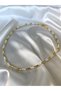 Women's gold and white color bar model necklace - 3