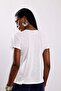 White Crew Neck Linen Textured T-Shirt 30133 - 5