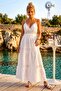 Italian Ecru Lace Collar Lined Skirt Ruffle Trim Adjustable Strap Casual Woven Dress 140 50 - 7