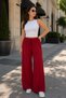 Woven Viscose Trousers with Wide Legs - Without Pockets - 2