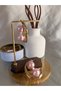 Women's Steel Gold Color Pink Pearl Detail Modern Design Hoop Earrings |   Stylish and Elegant - 3