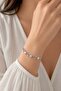 Silver Color Zircon Stone Brass Ivy Flower Model Elevator Bracelet - 2