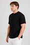 Men Slim Fit Short Sleeve Training T-Shirt, Black - 3