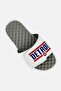 Men Detroit Pistons Bar Logo Slip On Slides, White - 4