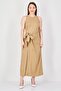 Women Stripe Wrap Dress, Tan
