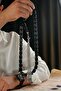 Şahin ağa series metal design large size black tightening amber prayer beads - 3