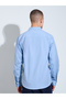 Men Sky Blue Long Sleeves Slim Fit Shirt - 5