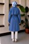 Mila Double Button Denim Trench Coat Light Blue 19290 - 5