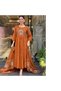 Orange Cotton Salwar Kameez Dupatta - ALV2065 | Orange-Size:XL-42-Inches