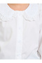 Girls Solid Cuffed Sleeves Blouse and Checked Knee Length Skirt Set - 3