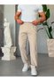 Single Pleated Fabric Pants -Beige - 3