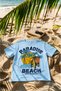 Women's and Men's Oversize T-Shirt Paradise Printed 100% Cotton T-Shirt Comfortable Fit