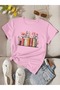 Women's Pink Floral Library Printed Oversize T-Shirt