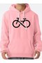 Men's Pink Linear Cycling Printed 3 Thread Hooded Hoodie Sweatshirt