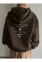 Women's Brown Calm Growth Printed 3 Thread Hooded Hoodie Sweatshirt - 2