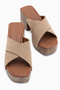Jamela Beige Cross-Strapped Heeled Women's Slippers - 4