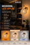 Decorative 12W Indoor Bronze Case 3 Color Light Modern Wall Sconce Electric 8 Pcs - 2