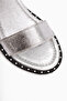 Winona Genuine Leather Silver Ankle Buckle Women's Sandals - 4