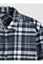 Xside Navy Blue Regular Fit Plaid Wool Blend Men's Lumberjack Shirt - 6