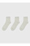 Two Mt Shop Quality Lcw Dream Ecru Plain 3-Pack Women's Socks