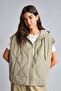 Water Repellent Relax Fit Hooded Crinkle Fabric Vest H2715Ax26Au - 3