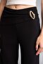 Cotton Straight Fit Ribbed Trousers with Accessory Detail H3014Ax26Sm - 4