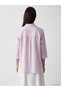 Özmarka New Season Pink Striped Women's Shirt - 4