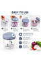 Manual Vegetable Chopper | 5 Stainless Steel Blades Hand Pull Food Processor | Onion Garlic Fruit Cutter | BPA Free Kitchen Tool - 2