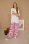 Women's 100% Cotton Patterned Oversize Pajama Set - 2