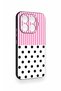 Mi 17t 5g Compatible Pink Striped Polka Dot Patterned Silicone Case - 2