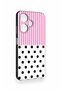 Infinix Hot 30I Compatible Pink Striped Polka Dot Patterned Silicone Case - 4