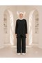 Women's Modal Fabric Comfortable Fit Elastic Waist Two-Piece Hijab Set Bottom Top with Special Detail on the Front Trendy Style - 2