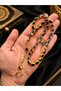 Special Word Written in Special Design on a Wooden Box, Navy Blue Enamel-Embellished Metal Prayer Beads, Gold Design Prayer Beads - 3