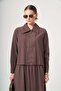 Women's Stone Detailed Skirt Suit Brown 31449 - 2
