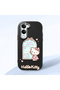 Vivo Y04 Compatible Case Camera Protector Black Silicone Couple Phone Case Kitty Patterned